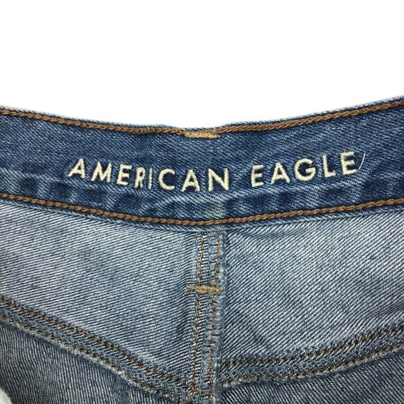 American Eagle Outfitters Mom Jeans Distressed Fray Hems Stretch size 4 - Picture 3 of 9